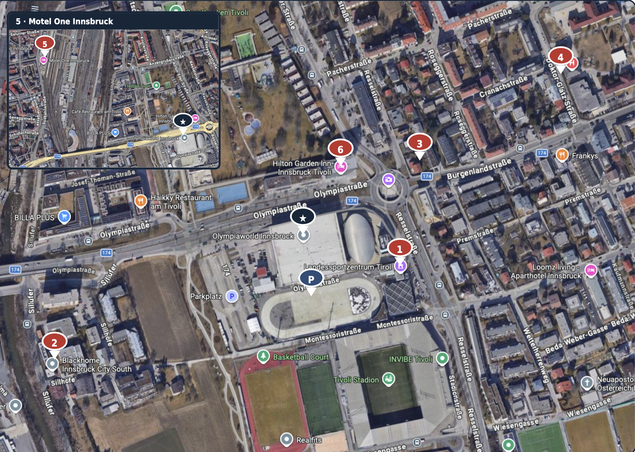 Venue & Accommodation Map - Find Your Way Around Innsbruck (WHC 2027)